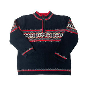 Hanna Andersson Fair Isle Nordic Unisex Cotton Quarter Zip